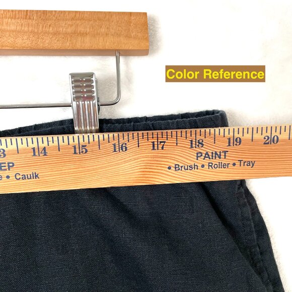 J.Jill Linen Pants Womens L Black Slim Pull On Straight Leg Coastal Casual - Picture 5 of 11